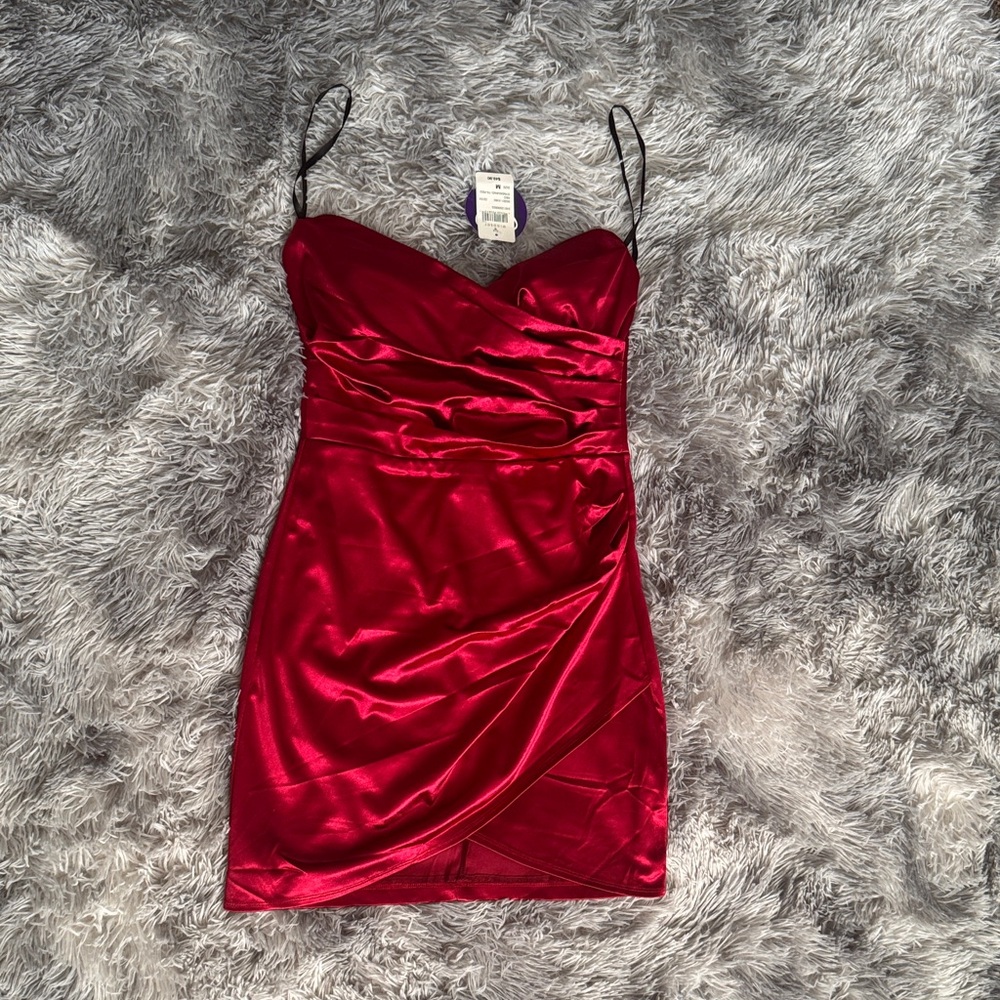 Windsor Red Satin Mini Dress
